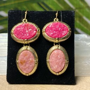 VTG| Gold-tone Magenta & Punk Earrings💕✨